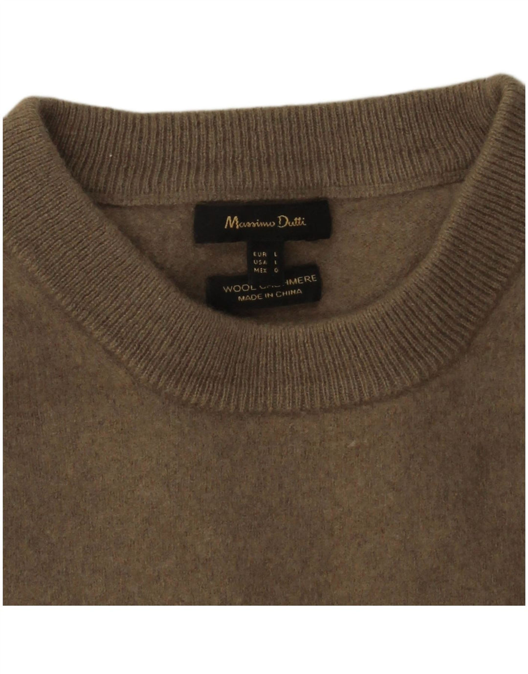 Massimo Dutti Dame Crew Neck Jumper Sweater UK 14 Large Grey Wool
