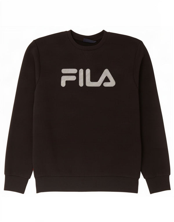 Fila Herre Grafisk Sweatshirt Jumper Medium Sort Bomuld