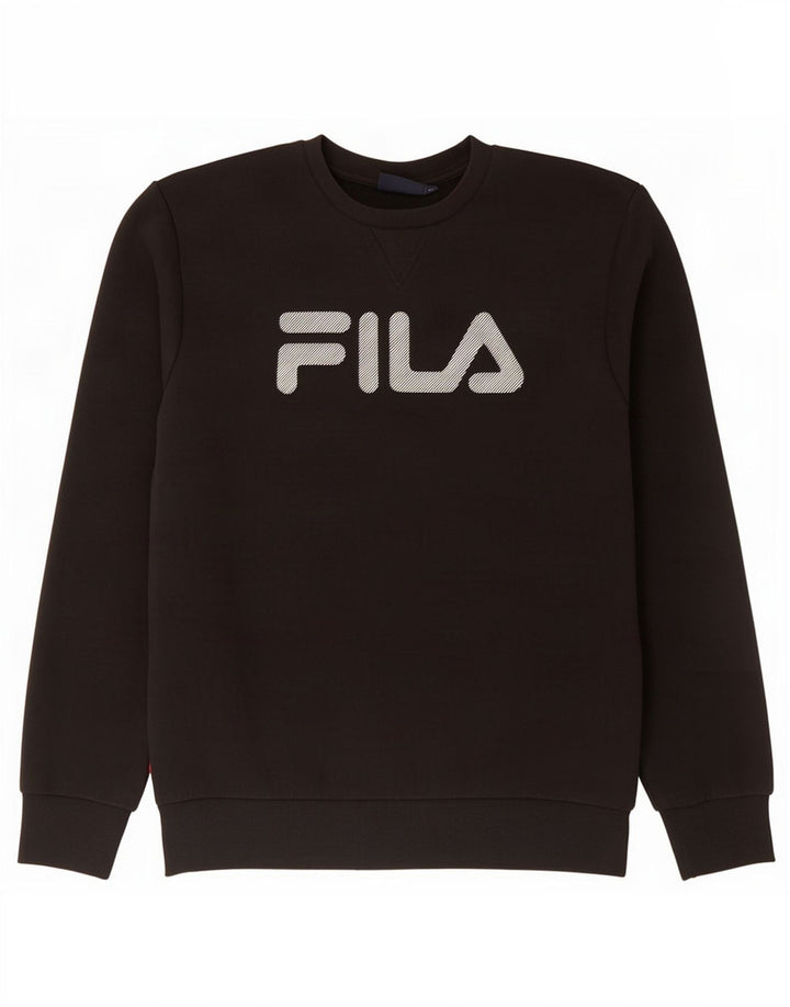 Fila Herre Grafisk Sweatshirt Jumper Medium Sort Bomuld
