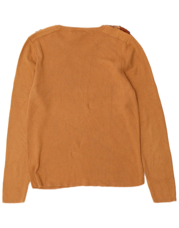 Ralph Lauren Dame Boat Neck Jumper Sweater UK 18 XL Beige Bomuld