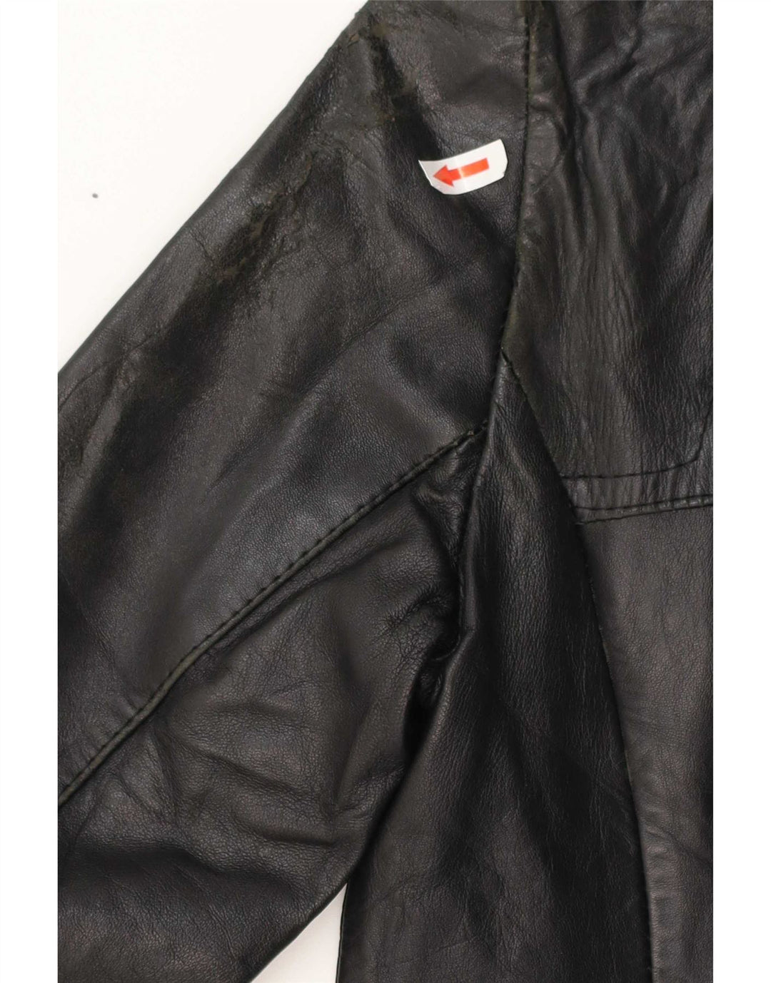 Vintage læderfrakke til kvinder UK 10 Small Black