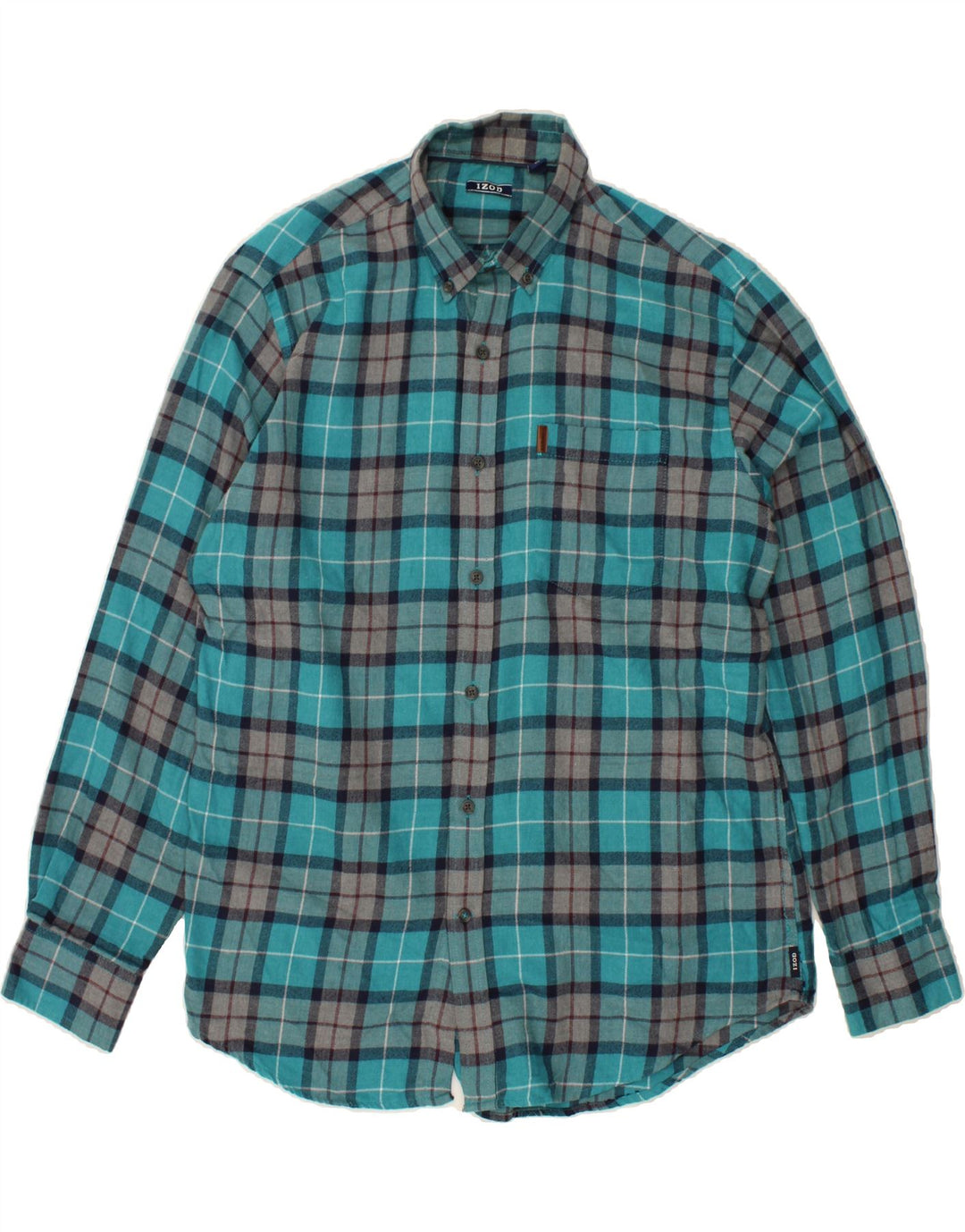 IZOD Mens Flannel Shirt Large Blue Check Cotton Vintage Izod and Second-Hand Izod from Messina Hembry 