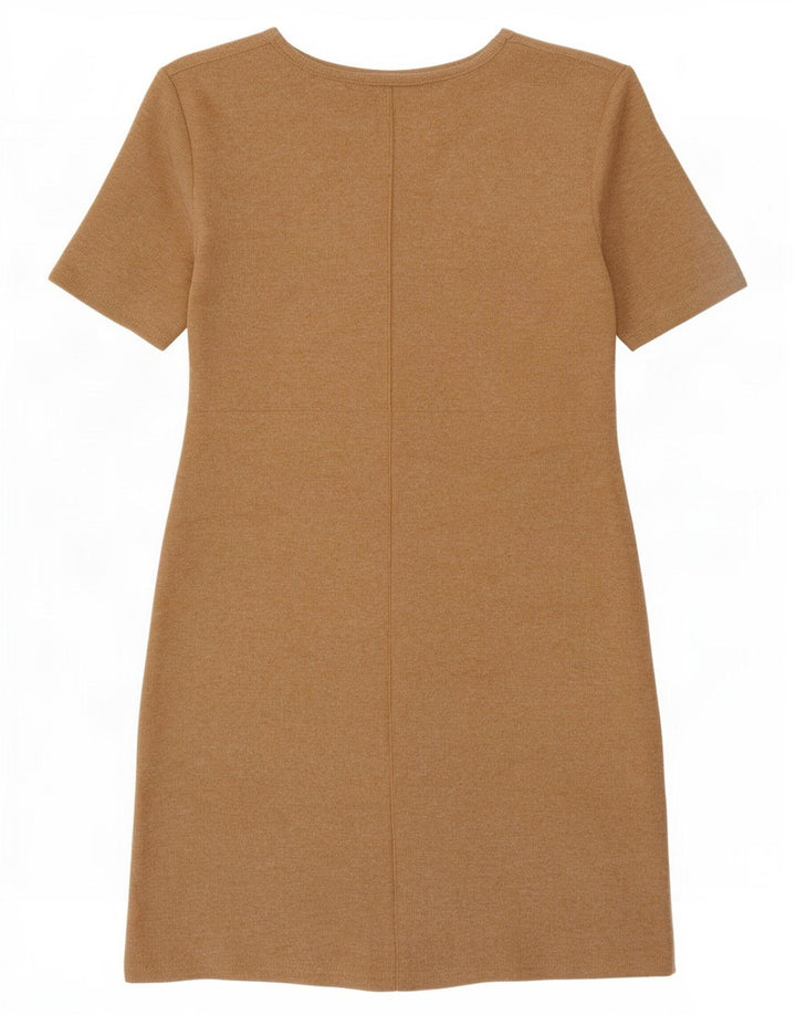 Zara Womens Shift Dress UK 10 Small Beige