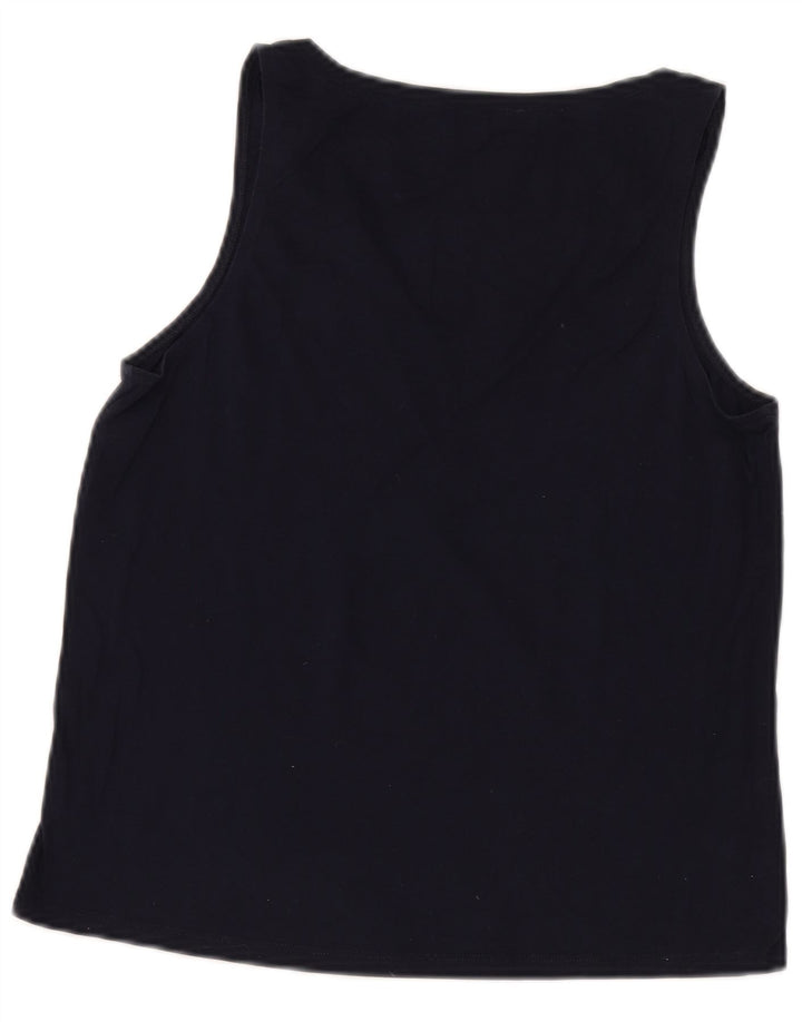 Benetton Damevest Top UK 10 Small Navy Blue Bomuld