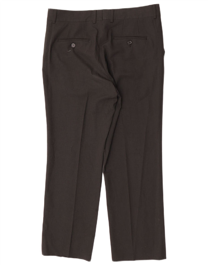 Zara Straight Suit Bukser til mænd EU 44 Large W34 L27 Sort Polyester