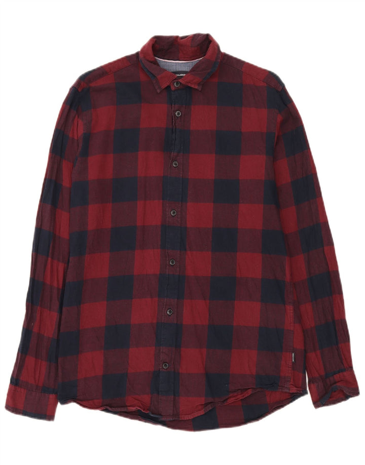 Jack & Jones Herre Regular Fit Flanellskjorte Medium Rød Gingham Bomuld