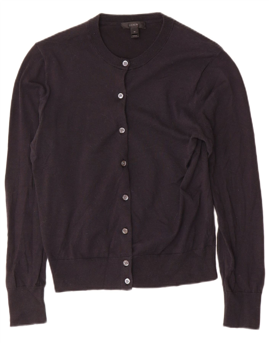 J. Crew Womens Crop Cardigan Sweater UK 12 Medium Navy Blue Bomuld