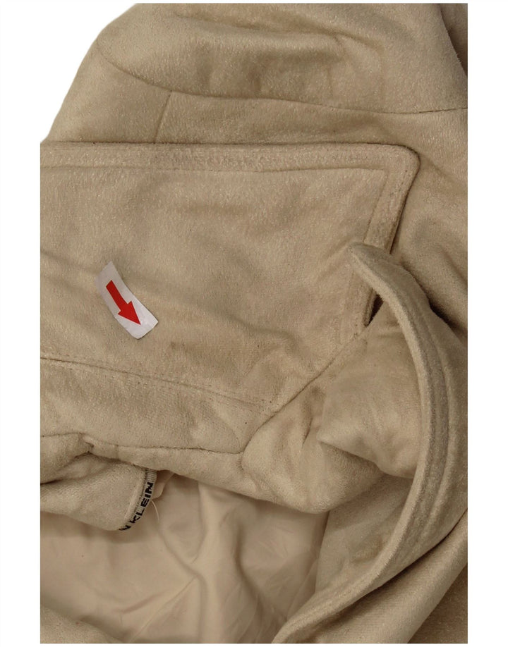 CALVIN KLEIN Dame 3-knaps blazerjakke UK 16 Stor Beige Polyester