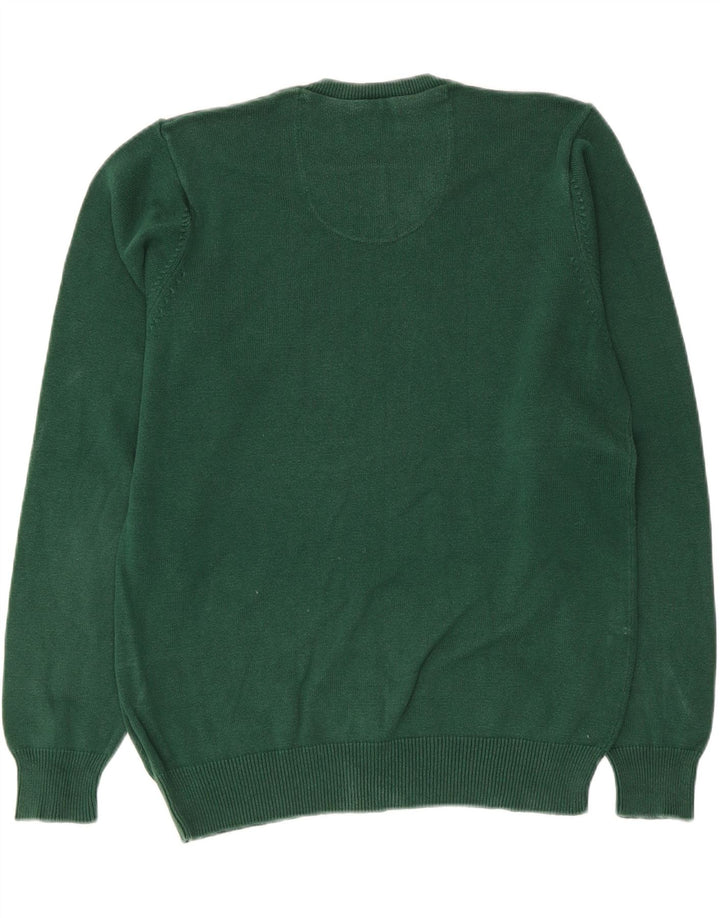 Marks & Spencer Herre Blue Harbor V-hals sweater mellemgrøn bomuld