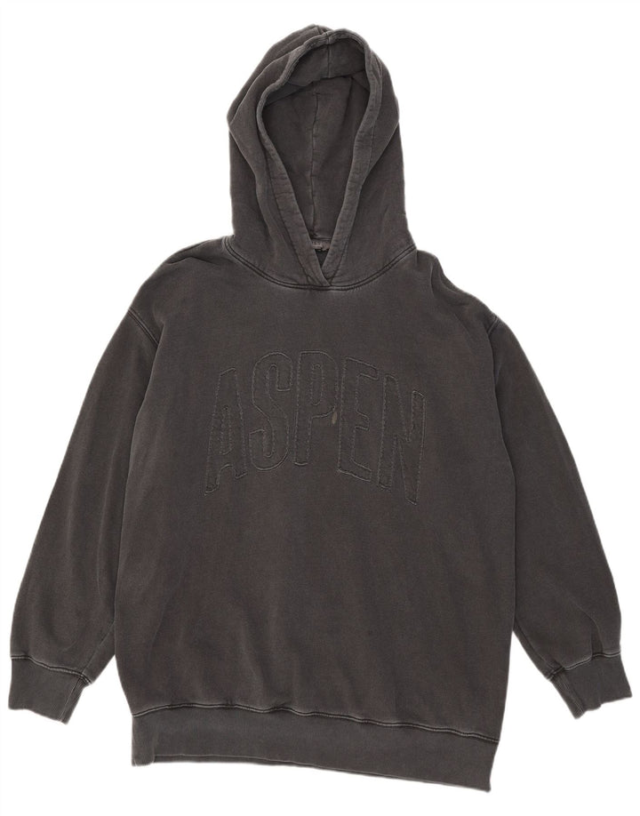 Marks & Spencer Dame Grafisk Oversized Hoodie Jumper UK 14 Medium Sort