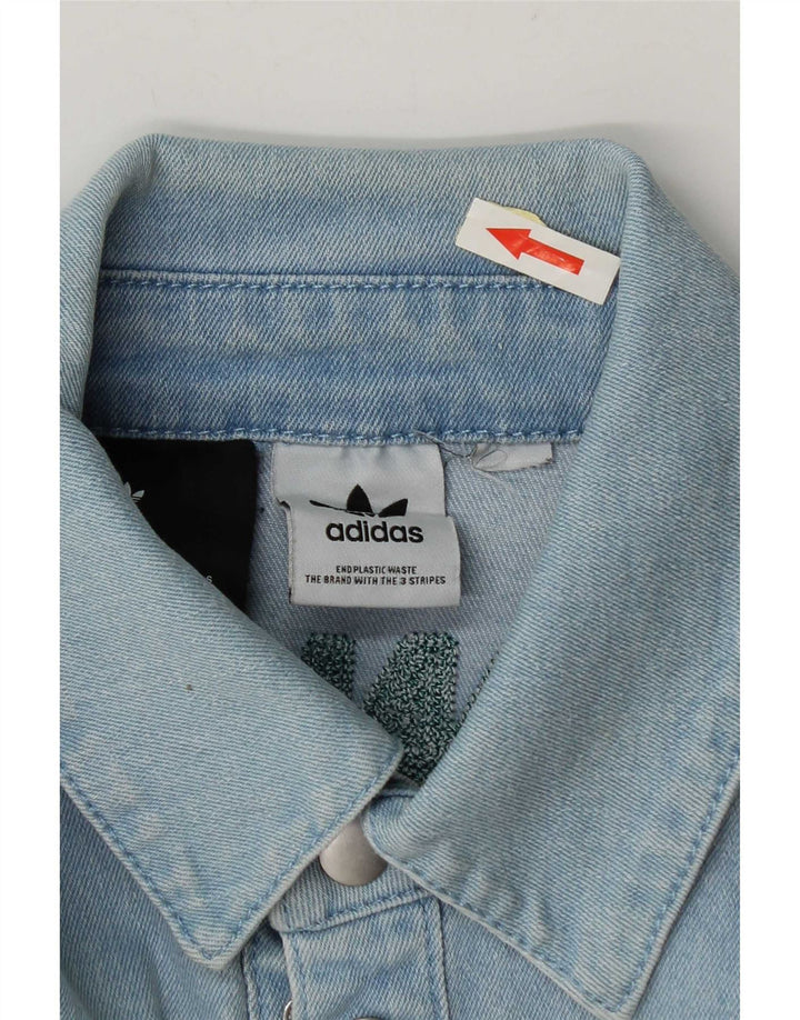 Adidas Herre grafisk kortærmet denimskjorte mellemblå