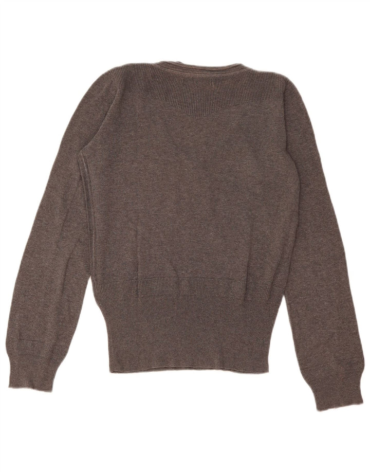 Levi's Dame V-hals sweater UK 12 mellemgrå bomuld
