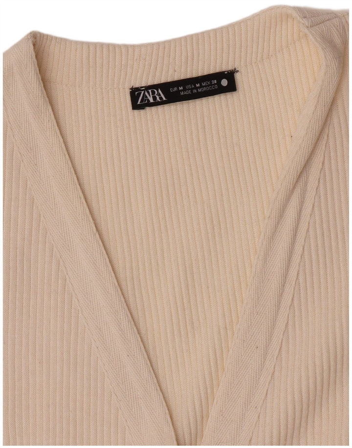 Zara Womens Bodycon Dress UK 12 Medium Off White