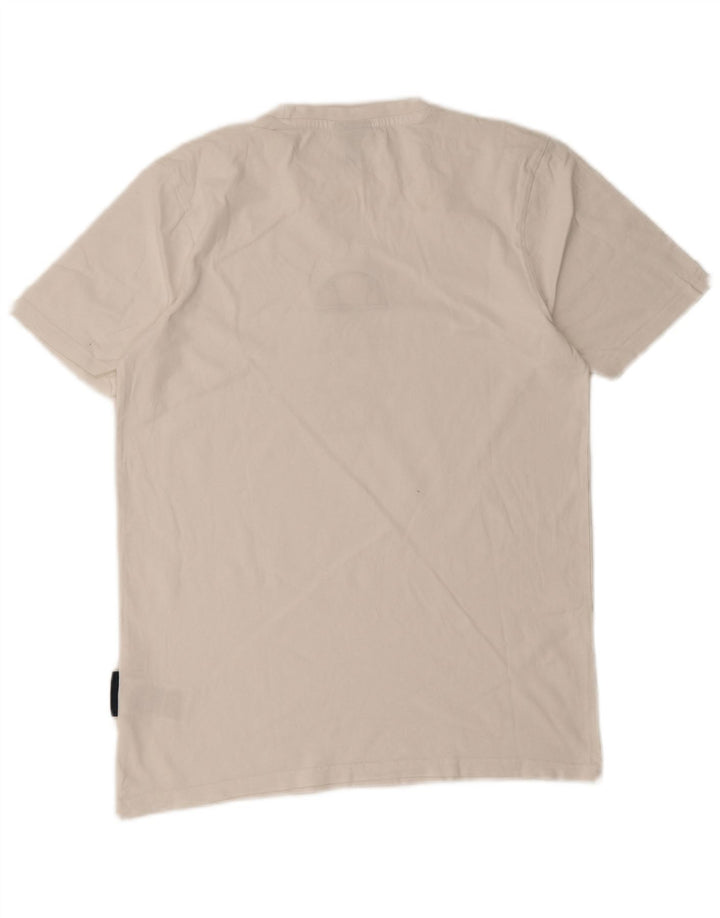 Ellesse Herre Grafisk T-Shirt Top Medium Hvid Bomuld