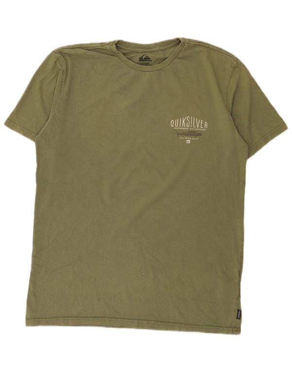 Quiksilver Herre Regular Fit Grafisk T-shirt Top Medium Khaki Bomuld