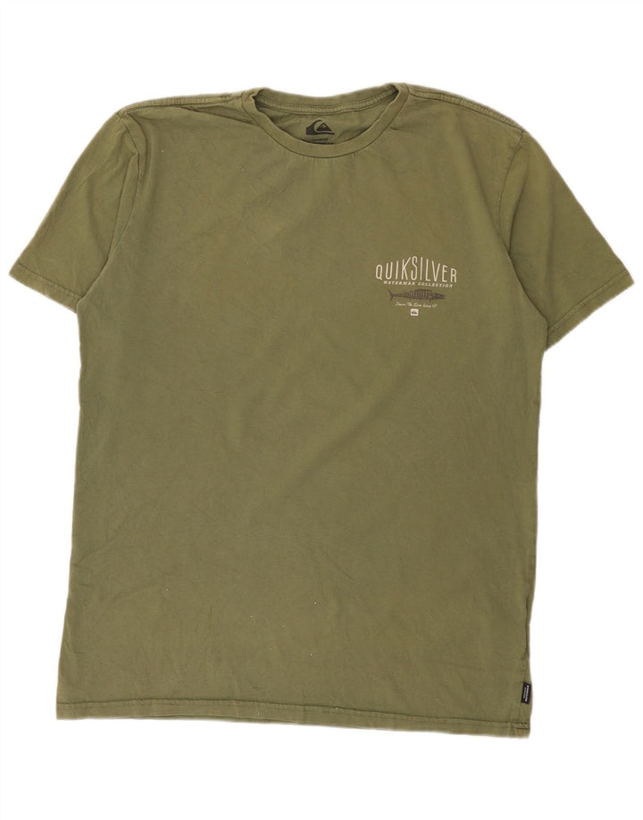 Quiksilver Herre Regular Fit Grafisk T-shirt Top Medium Khaki Bomuld
