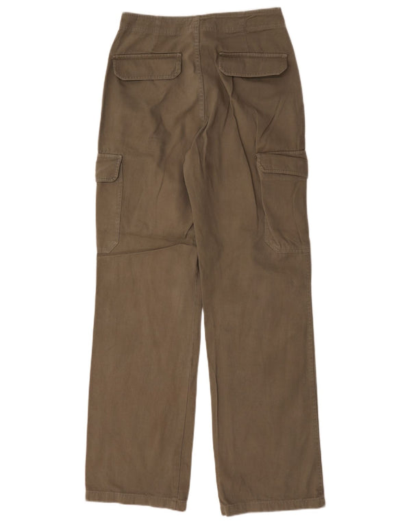 Zara Straight Cargo Bukser til kvinder EU 36 XS W26 L31 Khaki Bomuld