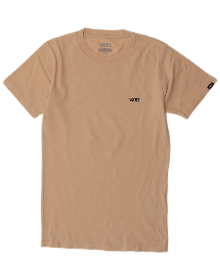 VANS Herre Classic Fit T-Shirt Top XS Beige Bomuld