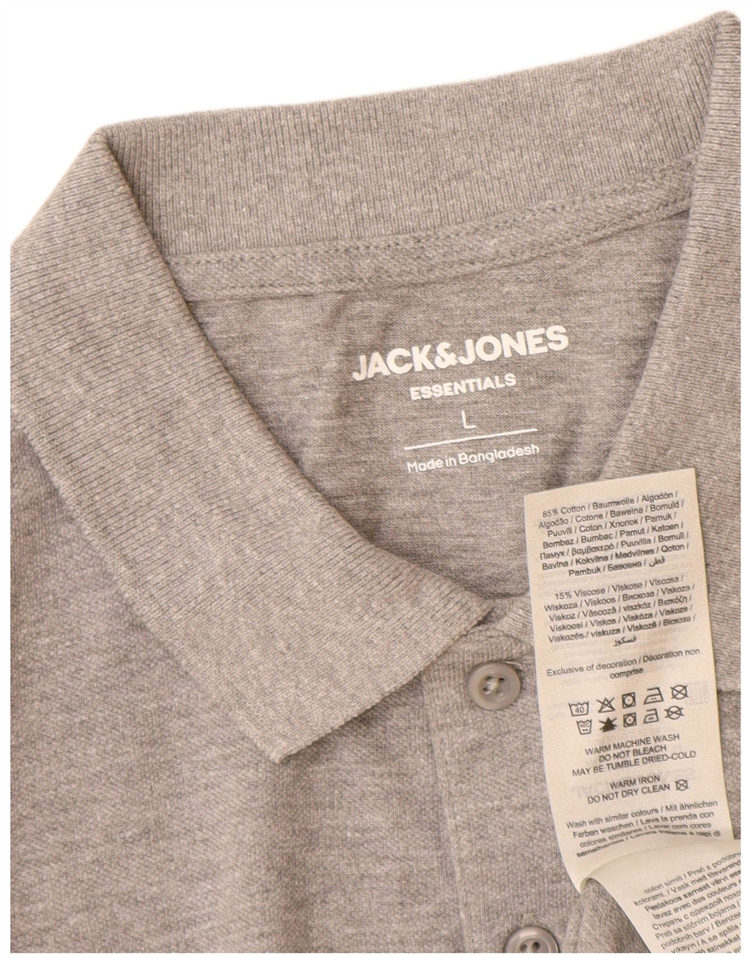 Jack & Jones herre poloskjorte stor grå bomuld