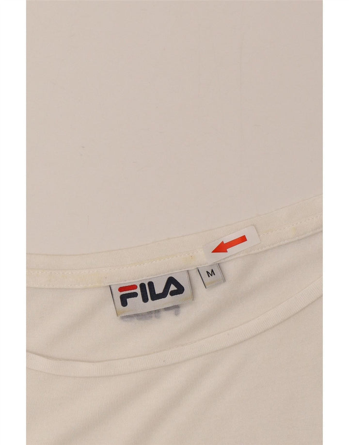 Fila Dame Oversized T-Shirt Top UK 14 Medium Hvid Stribet