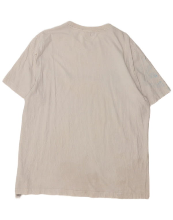 Champion Herre Grafisk T-Shirt Top XL Hvid Bomuld