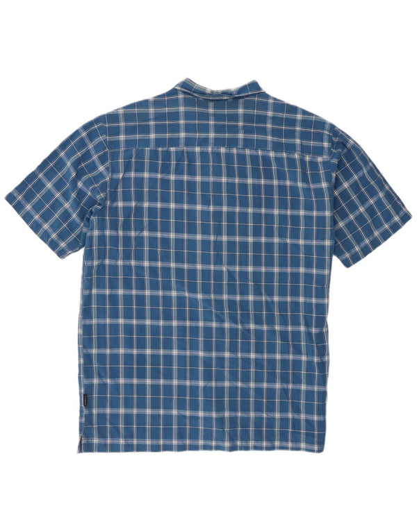 O'Neill Mens Short Sleeve Shirt Large Blue Check Rayon