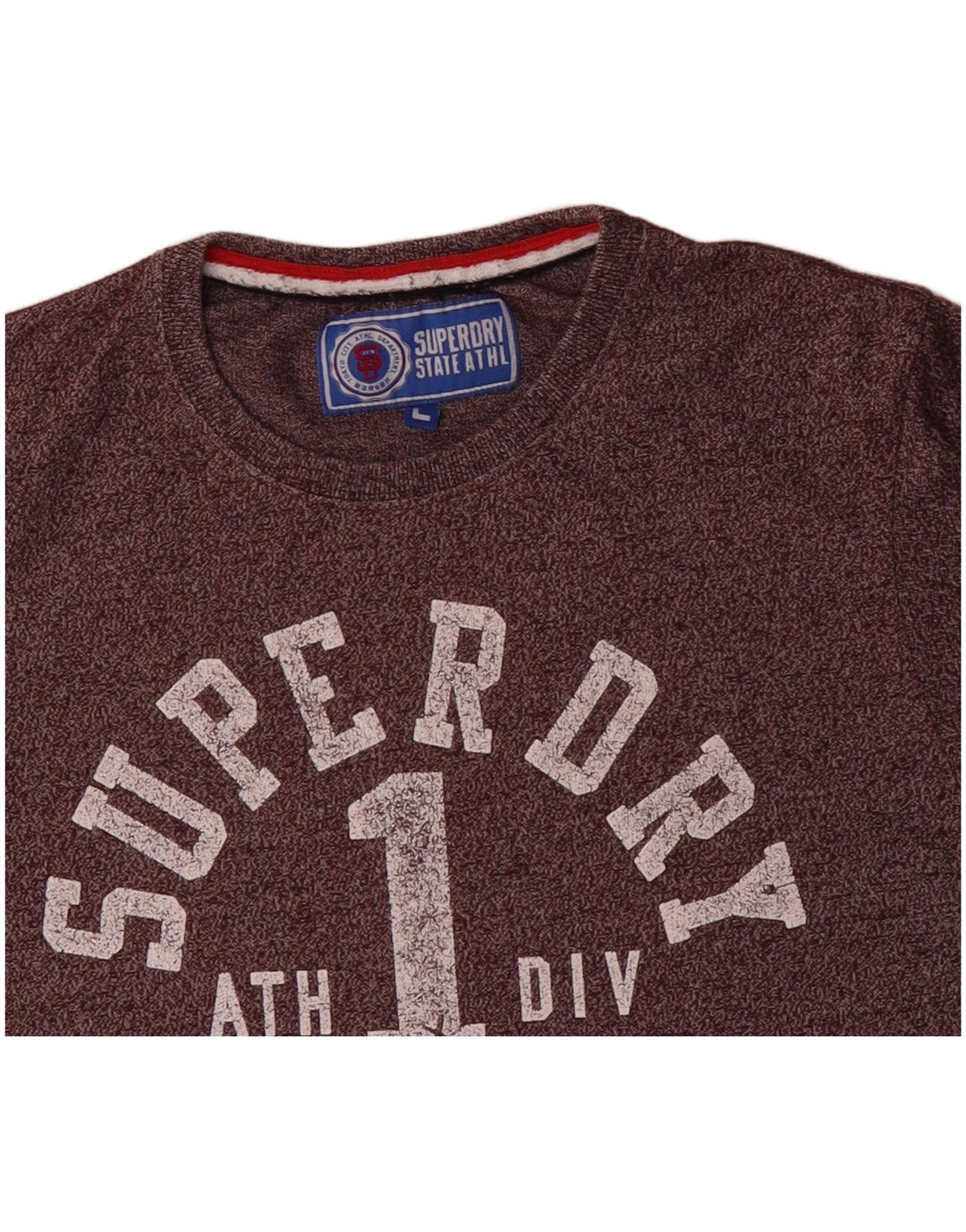 SUPERDRY Herre grafisk T-shirt Top Stor lilla flækket bomuld