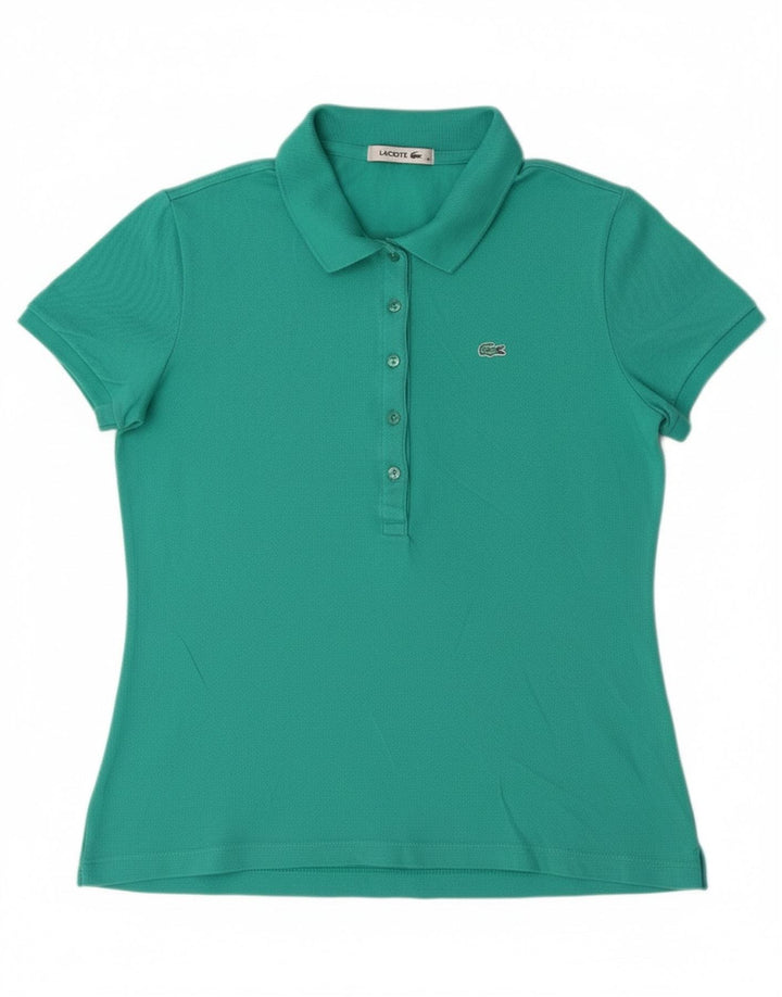 LACOSTE Womens Polo Shirt Size 42 Large Green Cotton