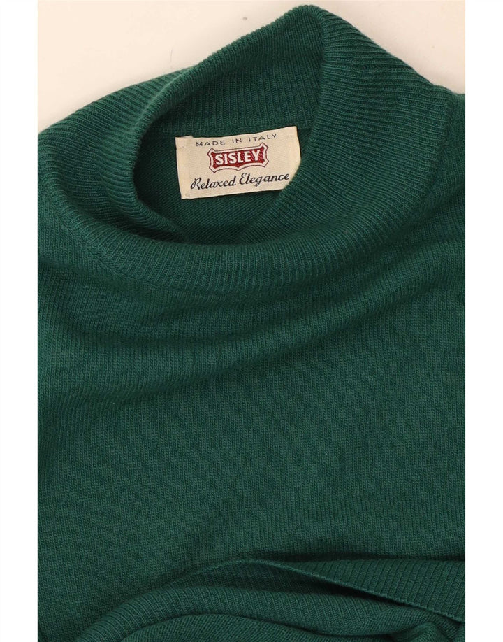 Sisley Herre Turtle Neck Jumper Sweater Large Green