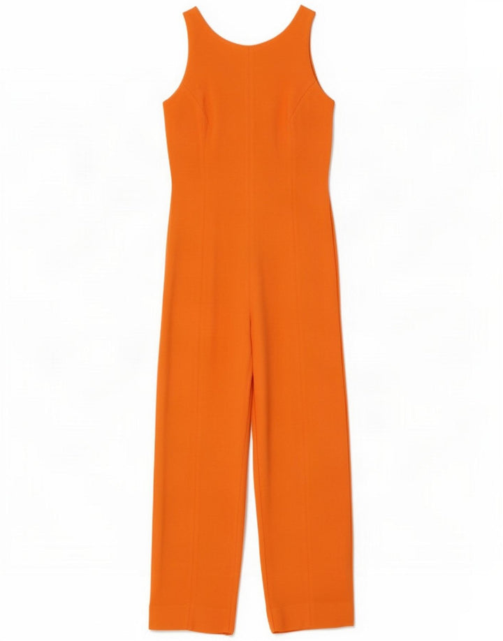 Vintage Dame Ærmeløs Jumpsuit UK 12 Medium Orange Wool