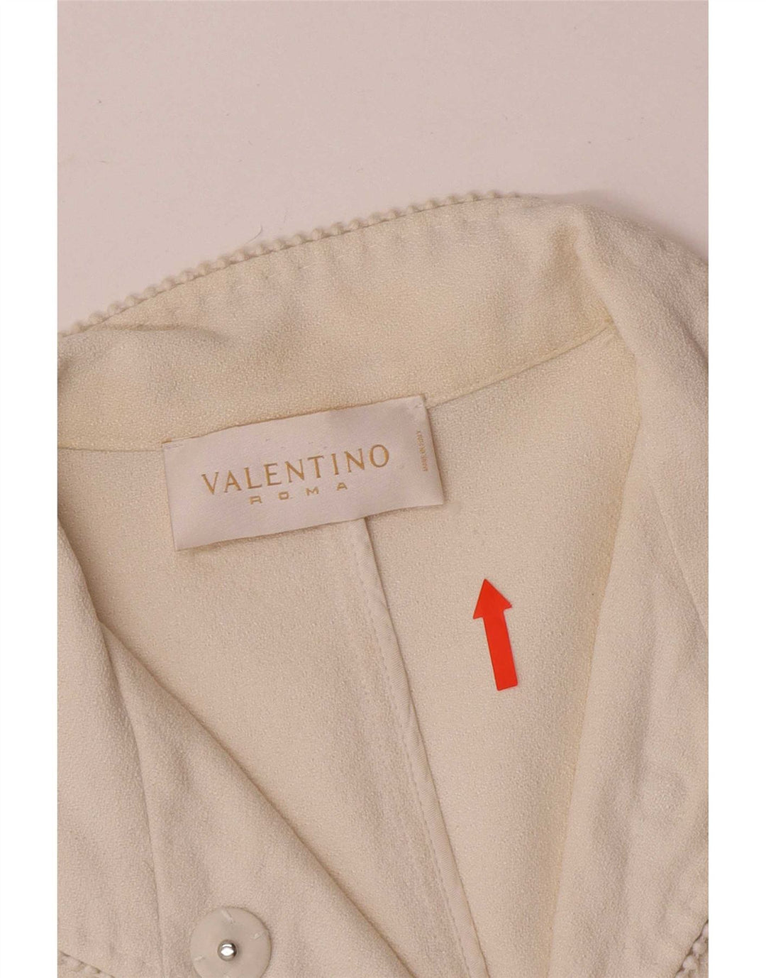 Valentino Dame Crop 1 Knap Blazer Jakke IT 44 Medium Off White Bomuld