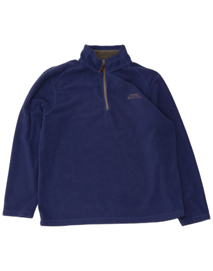 Weird Fish Herre lynlås hals fleece jumper XL marineblå polyester