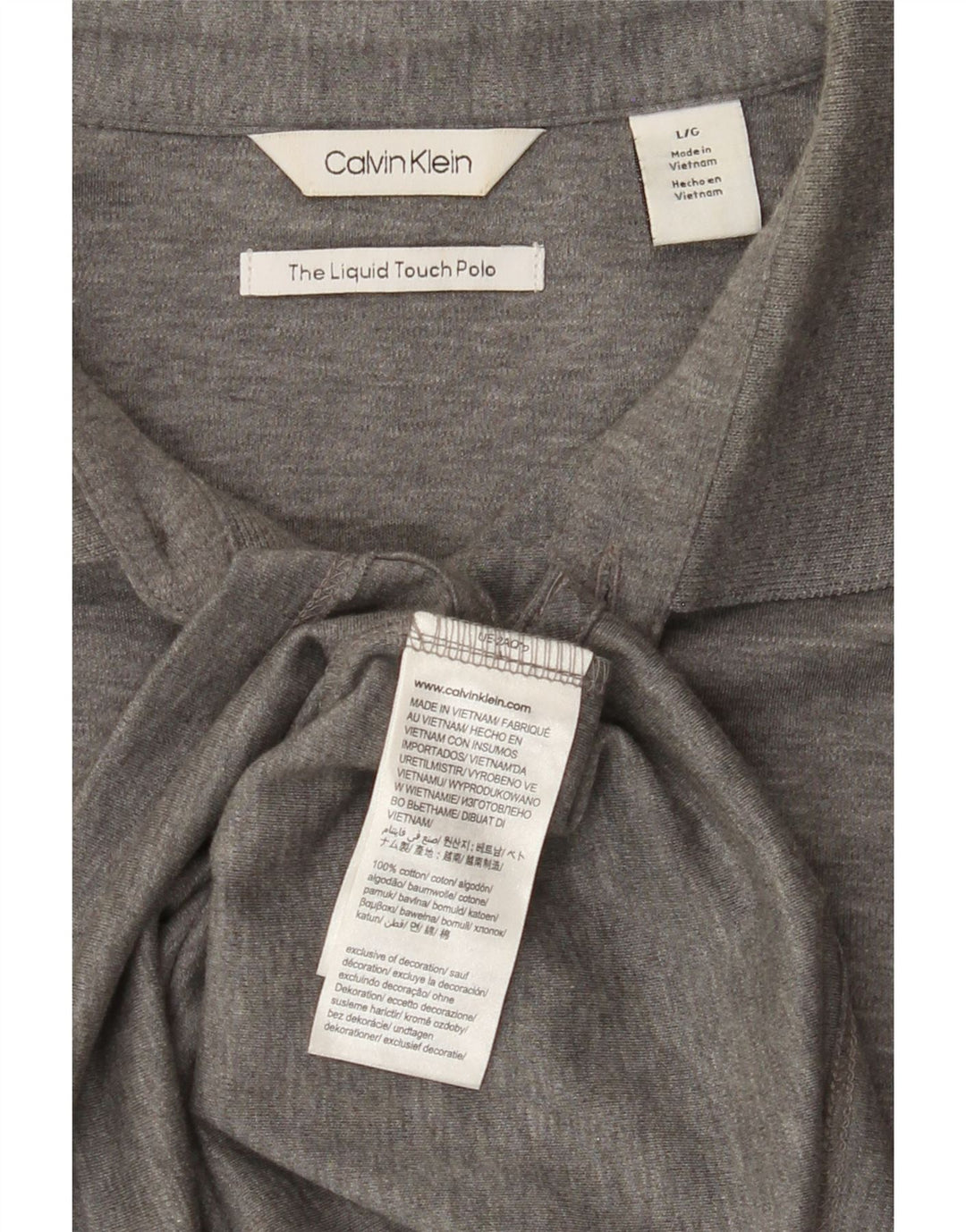 CALVIN KLEIN Mens Polo Shirt Large Grey Cotton Vintage Calvin Klein and Second-Hand Calvin Klein from Messina Hembry 