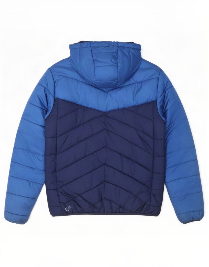 Puma Herre hættepolstret jakke UK 38 Medium Navy Blue Colourblock