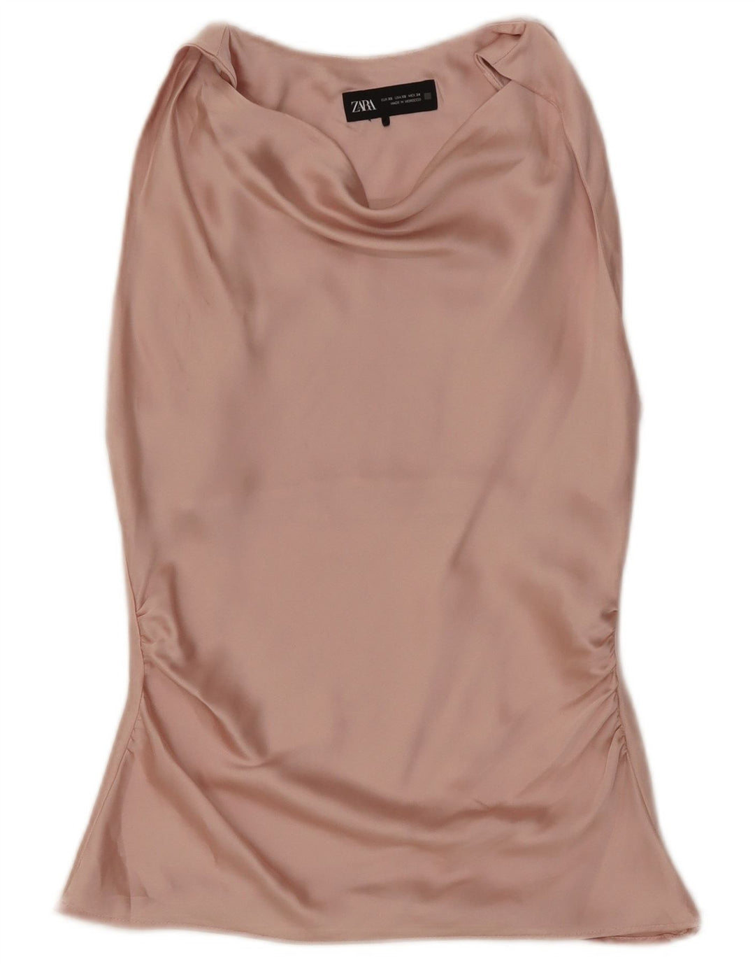 Zara Dame ærmeløs bluse Top UK 6 XS Pink Polyester