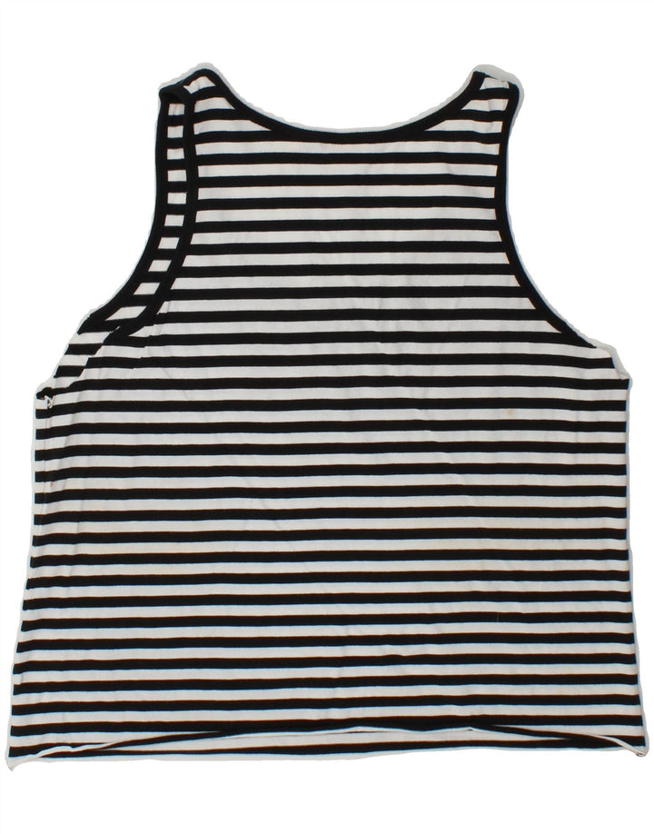 LEVI'S Womens Vest Top UK 14 Medium Black Striped Vintage Levi's and Second-Hand Levi's from Messina Hembry 