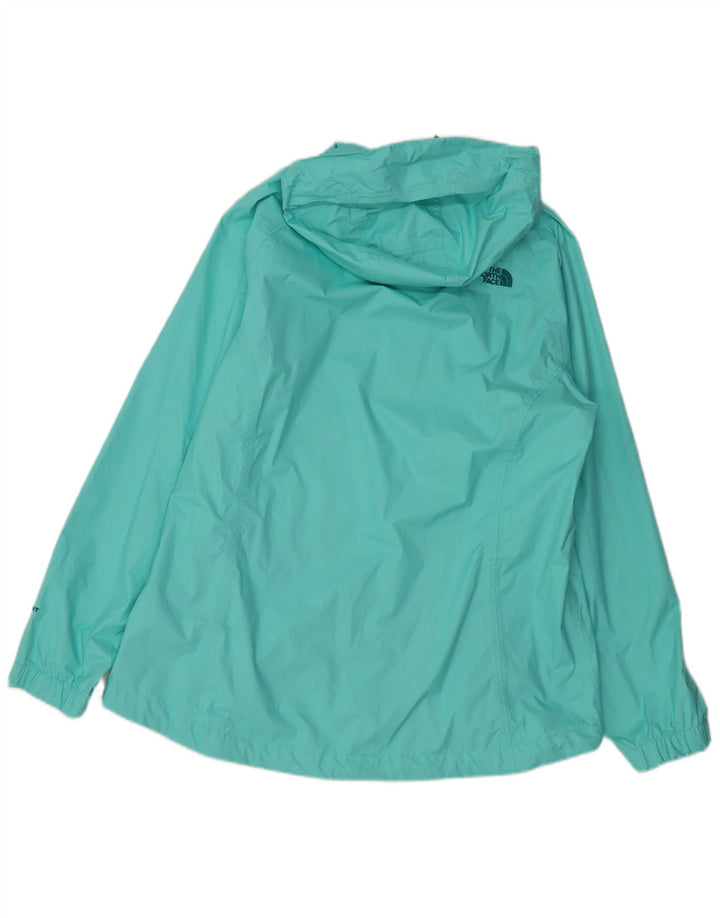 THE NORTH FACE Dame Hyvent Regnjakke med hætte UK 18 XL Turkis nylon