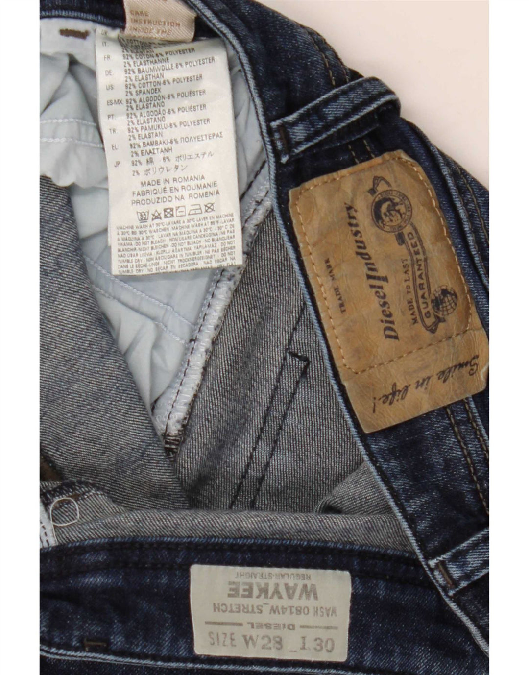 Diesel Womens Waykee Regular Straight Jeans W28 L30 Blue Cotton