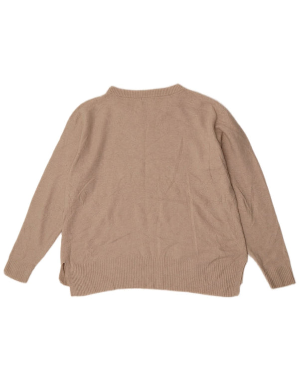Massimo Dutti Dame Boat Neck Jumper Sweater UK 16 Large Beige