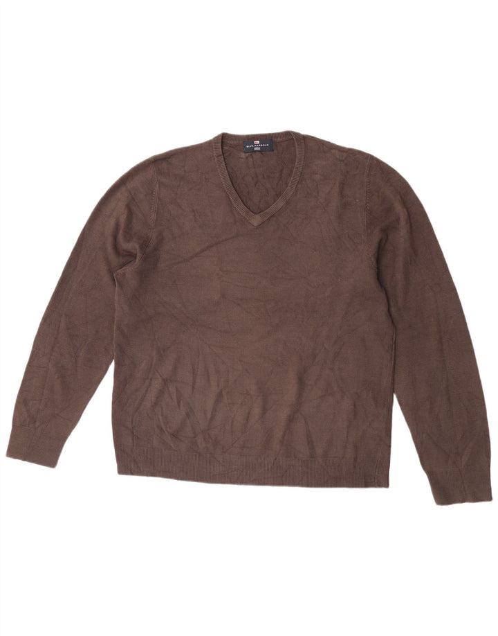 Marks & Spencer Herre Blue Harbor V-hals sweater Medium Brun