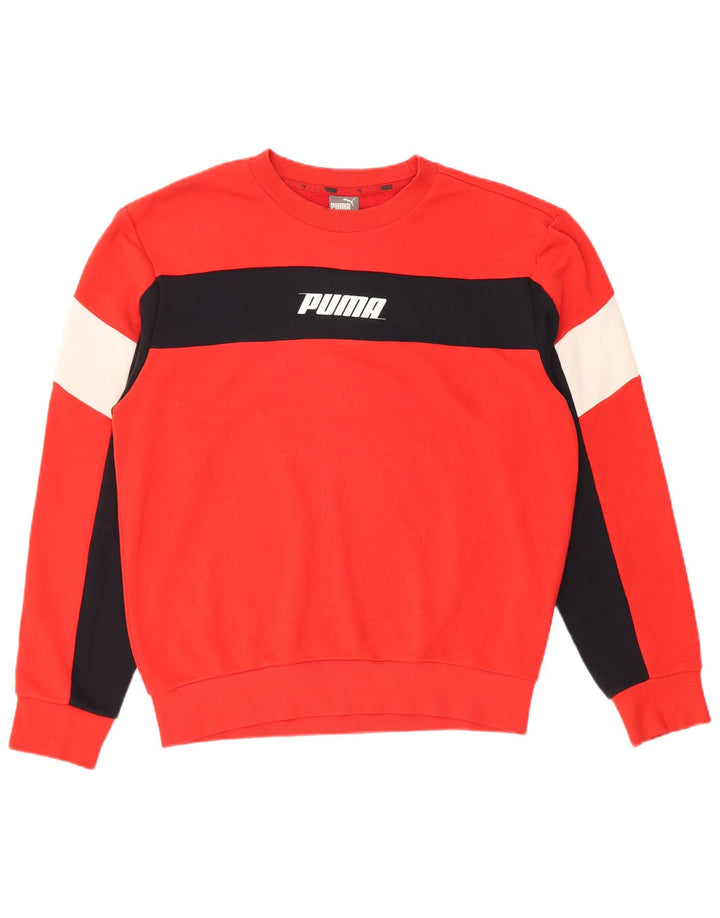 Puma Herre Grafisk Sweatshirt Jumper Lille Rød Colourblock Bomuld