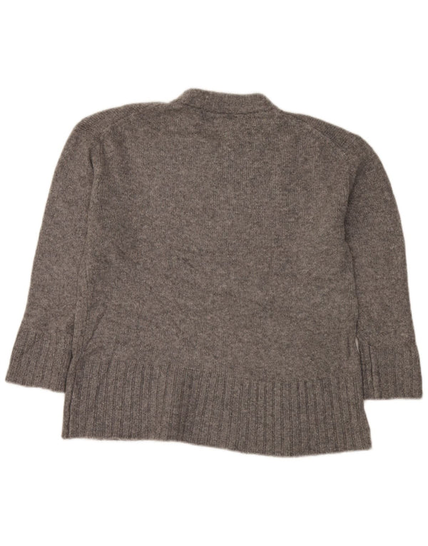 Zara Dame Oversized Crew Neck Jumper Sweater UK 10 Small Grey Flecked