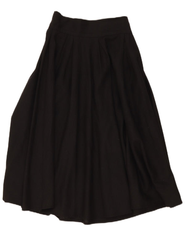 Vintage Kvinder Højtalje Plisseret Flared Skirt IT 46 Large W28 Sort