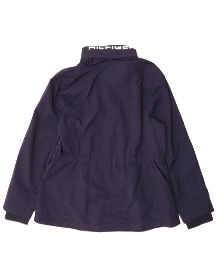 Tommy Hilfiger Regnjakke til kvinder UK 14 Large Navy Blue Colourblock Nylon