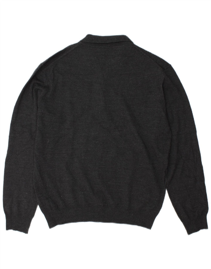 Marks & Spencer herre skræddersyet pasform polo hals sweater stor grå uld