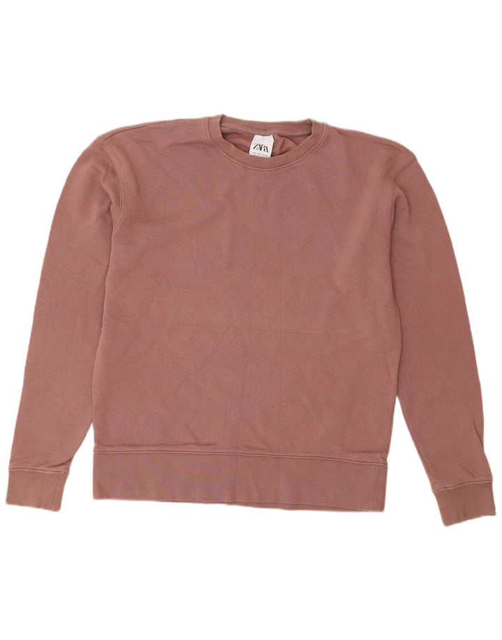 ZARA Sweatshirt til mænd, lille pink bomuld