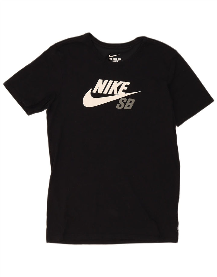 NIKE Mens Athletic Cut Graphic T-Shirt Top Small Black Cotton