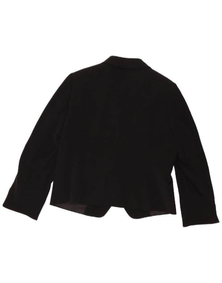 Perte by Krizia Dame 1-knaps blazerjakke UK 18 XL Sort Triacetat