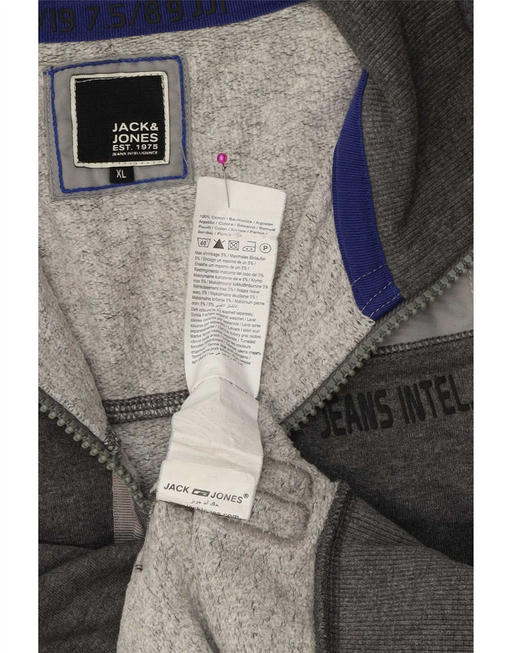 Jack & Jones Herre grafisk træningsdragt Topjakke XL Grå Colourblock Bomuld