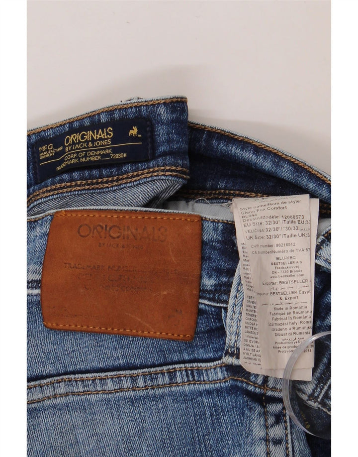 JACK & JONES Slim Jeans til mænd W32 L30 Blå Bomuld